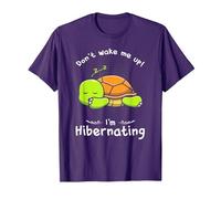 Dont Wake me up Im Hibernating Cute Sleeping Turtle T-Shirt, Men, Purple, X-Large