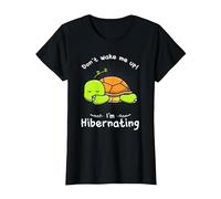 Dont Wake me up Im Hibernating Cute Sleeping Turtle T-Shirt, Women, Black, X-Large