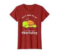 Dont Wake me up Im Hibernating Cute Sleeping Turtle T-Shirt, Women, Cranberry Red, Large