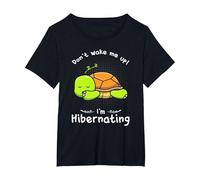 Dont Wake me up Im Hibernating Cute Sleeping Turtle T-Shirt, Women's Plus, Black, 3X