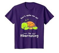 Dont Wake me up Im Hibernating Cute Sleeping Turtle T-Shirt, Youth, Purple, Medium