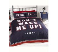 Rapport Home Don't Wake Me Up Navy Duvet Set - Single, Blue