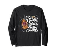 Don't Waste Your Time - Vintage Pocket Watch Art Nouveau Long Sleeve T-Shirt