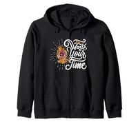 Don't Waste Your Time - Vintage Pocket Watch Art Nouveau Zip Hoodie