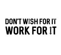 Don't Wish for It Work for It Fitness Quote Wall Decals, Inspirational Gym Wall Sticker Wall Barbell Art Decor Wallpaper for Gymnasium Living Room Bedroom