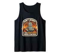 Don't Worry AI Has Everything Under Control Robot Fire Funny Tank Top
