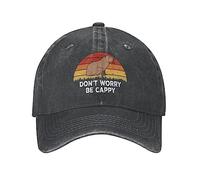 Dont Worry Be Cappy Capybaras Hat Men Baseball Cap Vintage Cap, Black, One size