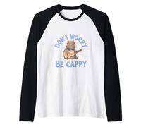 Don't Worry Be Cappy Happy Ocean Mood Design Raglan Baseball Tee