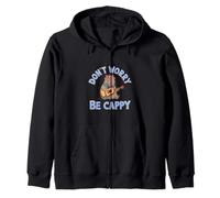 Don't Worry Be Cappy Happy Ocean Mood Design Zip Hoodie