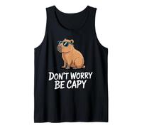 Don't Worry Be Capy Fun Animal Lovers Relaxed Mood Summer Tank Top