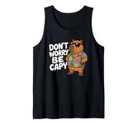 Don't Worry Be Capy Funny Capybara Vacation Tropical Humor Tank Top