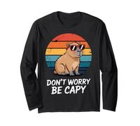 Don't Worry Be Capy Introvert Vibes Relaxed Everyday Wear Long Sleeve T-Shirt