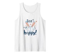 Don't Worry Be Hoppy Cute Bunny Rabbit Positive Design Tank Top