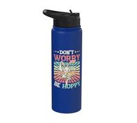 Dont Worry Be Hoppy Happy Easter Bunny Stainless Steel Insulated Water Bottle