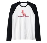 Don't Worry be Hoppy Rabbit Nature Lovers Raglan Baseball Tee