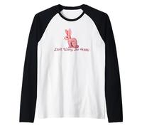 Don't Worry be Hoppy Rabbit Nature Lovers Raglan Baseball Tee