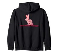 Don't worry be Hoppy Rabbit Nature Lovers Zip Hoodie