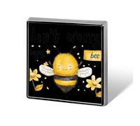 Don't Worry Bee Happy Custom Lapel Pins Square Brooch Tie Suit Dress Accessories for Men Women Wedding Birthday