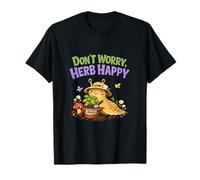 Don't Worry Herb Happy Slug Cottagecore Basil Graphic T-Shirt