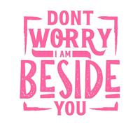 Dont Worry i am Beside You Wall Decals Paster Paper 54.6x57.3cm Do not Damage The Wall Surface Pink