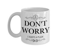 Dont Worry I Have A Plan D&D Mug DnD D20 Dungeons and Dragons Tabletop RPG Gamer Funny 11oz or 15oz White Ceramic Nerd Geek Coffee Tea Cup for Men o