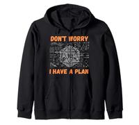 Don't Worry I Have A Plan Funny RPG Gamer Players Roll Dice Zip Hoodie