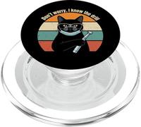 Don't Worry I Know The Drill Funny Cat Dentist Pun PopSockets PopGrip for MagSafe