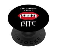 Dont Worry I Wont Bite Funny Vampire Halloween Spooky Season PopSockets Adhesive PopGrip