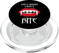 Dont Worry I Wont Bite Funny Vampire Halloween Spooky Season PopSockets PopGrip for MagSafe