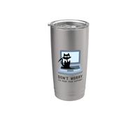Don't Worry I'm from Tech Support Cute Cat Owner On Computer Stainless Steel Insulated Tumbler