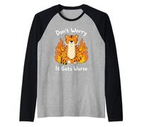 Don't Worry It Gets Worse Funny Tiger Raglan Baseball Tee