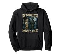 Don't Worry Kitten Daddy's Here Cool Funny Alpha Wolf Meme Pullover Hoodie