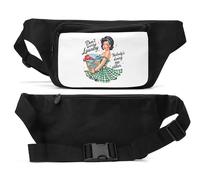 Don't Worry Laundry Nobody's Doing Me Either Pin Up Girl Unisex Waist Bag Black