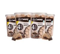 Don't Worry Low Sugar Cookies - Low Calorie Snacks | Keto Friendly Low Sugar Snacks | Chocolate Filled Healthy Meringue Cookies | Meringues Low Carb Dessert for Adults | 4 Pack