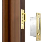 Dontay Pocket Door Edge Pull, Push Automatic Bounce Switch, Hidden Handle, Sliding Door Pull Hardware, Flush, Large Enough Pull Ring is Easier to Grasp and Use (1, Satin Brass)