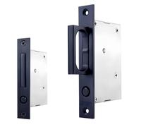 Dontay Pocket Door Edge Pull with Pop-Out Ring, Heavy-Duty Hidden Flush Handle & Recessed Finger Pulls, 2-Finger Grip Design for Sliding Doors, Closet, Barn Doors Hardware (1, Matte Black)