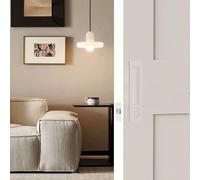 Dontay Pocket Door Handle and Edge Pull, Narrow Modern Rectangular Keyed Entry Function, Recessed Sliding Door Hardware for 1 3/8” to 2 3/16” Thickness Door (Keyed Lock, White, 1 Pack)