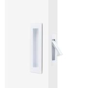 Dontay Pocket Door Handle,Recessed Pull,No Lock Flush Hardware,White,4.72'' | 304 Stainless Steel,Heavy Duty Finger Edge Pulls,Fits 1-3/8" Thick Sliding Doors for Bath&Bedroom,Dummy Locks,Hidden Screws