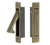 Dontay Pocket Door Pull Handle, Edge Pull, Professional Stainless Steel 304, Flush Mount Door Pull for Pocket Sliding Door (Antique Brass, 2)