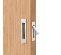 Dontay Sliding Pocket Door Handles, 304 Stainless Steel Non Locking Pocket Door Hardware, Recessed Flush Finger Pulls, Heavy Duty Edge Pull (1 Set, Satin Nickel, 4.72 Inch)