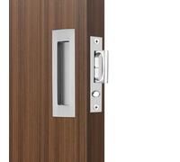 Dontay Sliding Pocket Door Handles, 304 Stainless Steel Non Locking Pocket Door Hardware, Recessed Flush Finger Pulls, Heavy Duty Edge Pull with Pop Out Ring Pull (Satin Nickel (2 Set), 6 Inch)