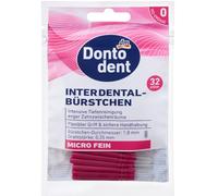 Dontodent Interdental Brushes ISO 0/2 mm, 32 Pink Interdental Brushes - With Flexible Handle and Safe Handling