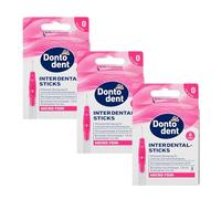 Dontodent Interdental Brushes ISO 3 (0.6 mm), Pack of 6 | Fine | Interdental Cleaner with Plastic-Coated Wire & Protective Cap (Pink)