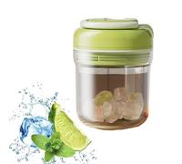 Donubiiu 2-in-1 Ice Cube Maker and Drinking Bottle, Portable Iced Coffee Cup with Ice Tray, BPA-Free Silicone, with Built-in Straw, Leak-Proof, Touch-Free Ice Release (Green)