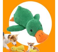 Donubiiu 2026 New Calming Duck, Upgrade the Mellow Dog Calming Duck, Squeaker Ducks Dogs Toy, Teeth Grinding and Biting Resistance, for Indoor Dogs (Medium,Green)