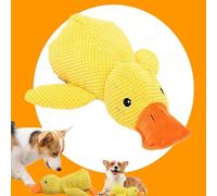 Donubiiu 2026 New Calming Duck, Upgrade the Mellow Dog Calming Duck, Squeaker Ducks Dogs Toy, Teeth Grinding and Biting Resistance, for Indoor Dogs (Large,Yellow)