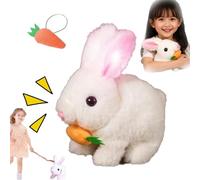 Donubiiu 2026 Realistic Interactive Rabbit, Electronic Interactive Plush Toy, Surprise Plush, Robotic Animal That Jumps, Shakes Its Nose, and Twists Its Ears (Blanc)