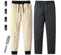 Donubiiu 2026 Upgraded Fleeceactive-Unisex Fleece-Lined Waterproof Pants, Winter Waterproof Windproof Straight Jogger Pant,Unisex Lined Outdoor Jogging Wear Cuddler Pants with Fleece (B,XL)