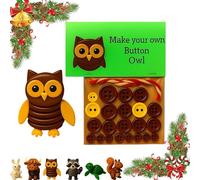 Donubiiu 6Pcs Button Christmas Tree kit,DIY Button Animal Ornaments,HighlandCow Make Your Own Buttons,Fun Button Craft Cute Shaped Art For Parties Garden Courtyard Patio Windowsill (D, 1PC)