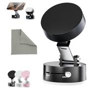 Donubiiu Foldable Portable Vacuum Magnet Mobile Phone Holder, Glass Mirror Adsorption Magnetic Phone Stand, 360 Degree Rotatable Multifunctional Suction Cup Car Phone Holder (Black)